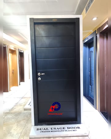 Dual Usage Galvanized Steel Doors. Black Color Dual Usage Galvanized Steel Doors. Black Color